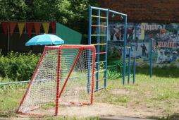 Спортивная площадка на участке детского сада предназначено для  занятий по физкультуре для детей и в том числе детей с ОВЗ